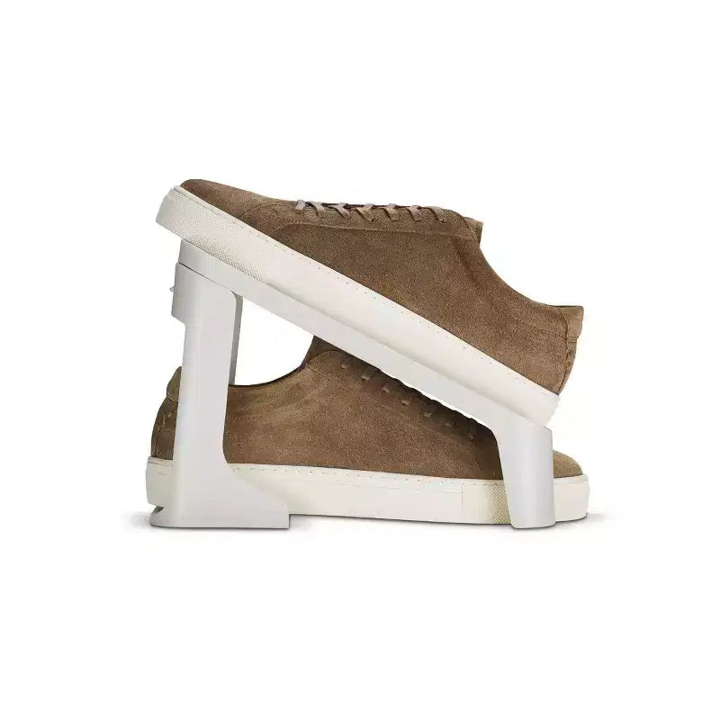 Organiseur de chaussures compact et peu encombrant, lot de 6, peut contenir 6 paires, autoportant, blanc cassé