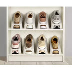 Organiseur de chaussures compact et peu encombrant, lot de 6, peut contenir 6 paires, autoportant, blanc cassé