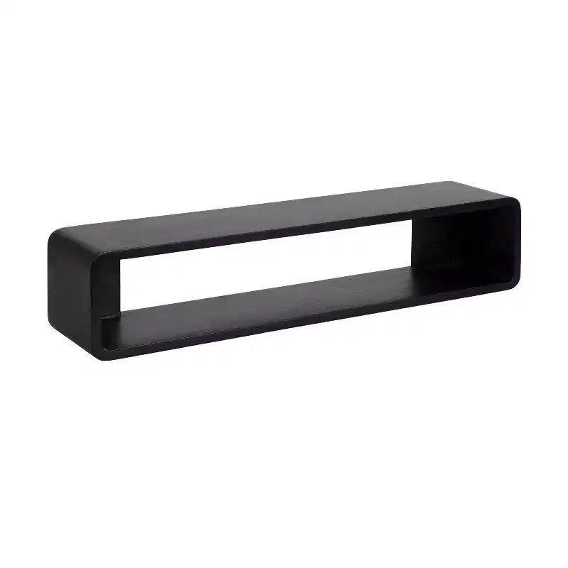 Étagère murale flottante noire 30"x6,5", Bois de manguier, Aucun assemblage requis, Fixations incluses