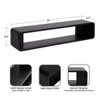 Étagère murale flottante noire 30"x6,5", Bois de manguier, Aucun assemblage requis, Fixations incluses