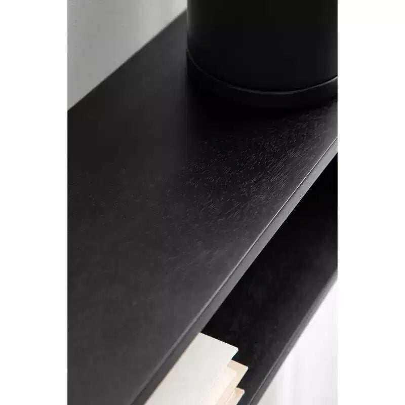 Étagère murale flottante noire 30"x6,5", Bois de manguier, Aucun assemblage requis, Fixations incluses