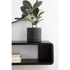 Étagère murale flottante noire 30"x6,5", Bois de manguier, Aucun assemblage requis, Fixations incluses