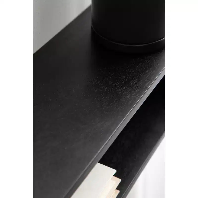 Étagère murale flottante noire 30"x6,5", Bois de manguier, Aucun assemblage requis, Fixations incluses