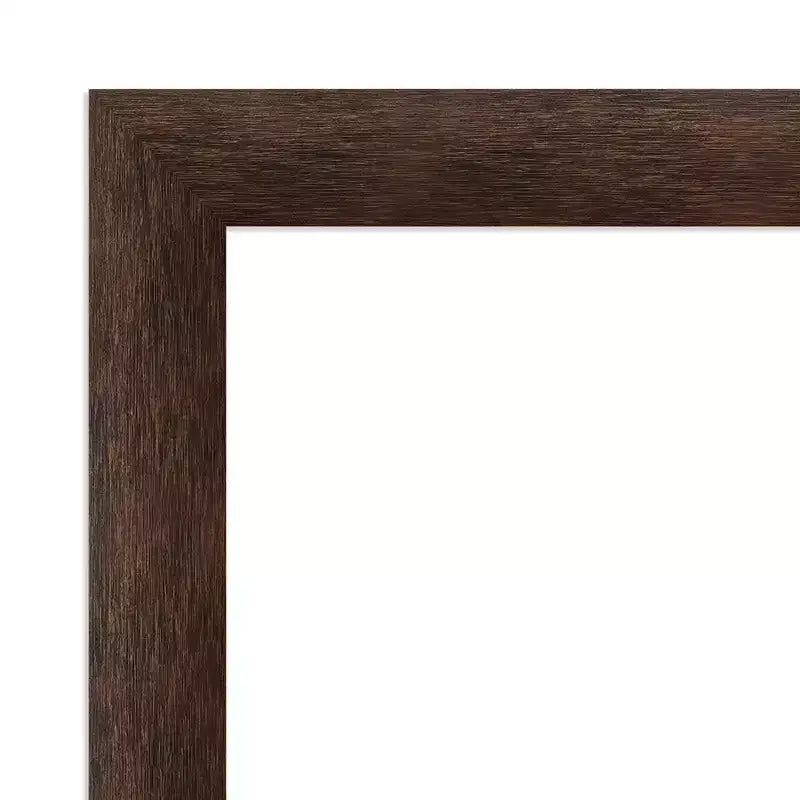 Miroir mural carré en bois 29"x29", cadre étroit noyer chaud, fixation murale, quincaillerie incluse