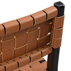 Christopher Knight Home Chaise de salle à manger Cassius en similicuir tressé et bois d'hévéa (lot de 2)