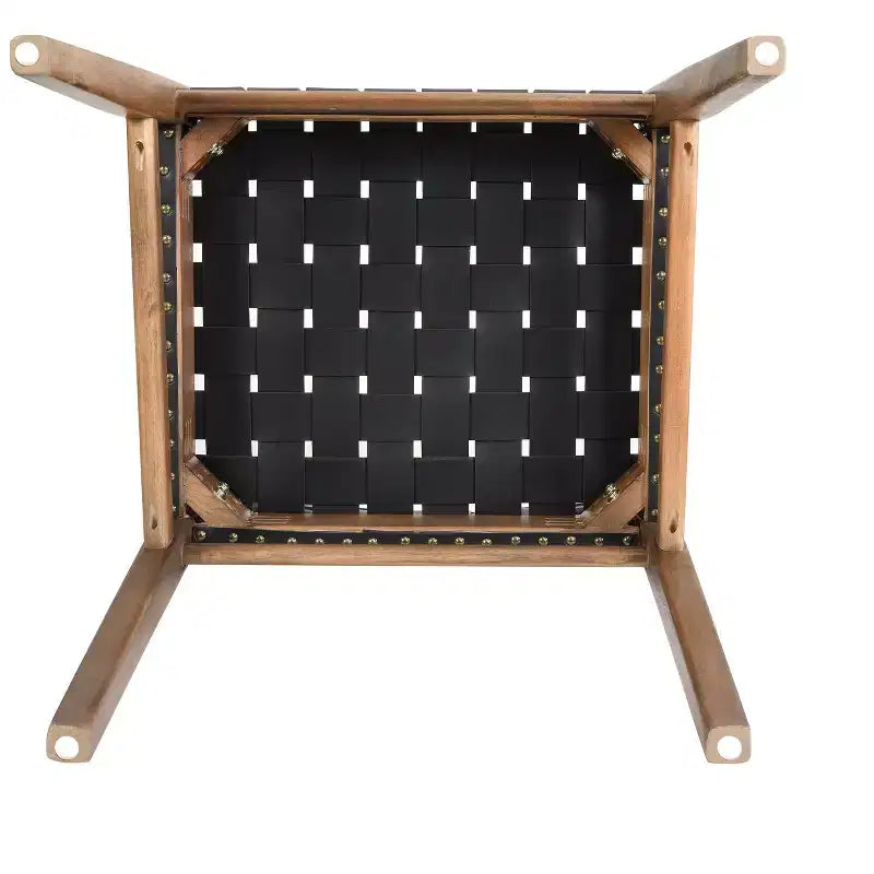 Christopher Knight Home Chaise de salle à manger Cassius en similicuir tressé et bois d'hévéa (lot de 2)