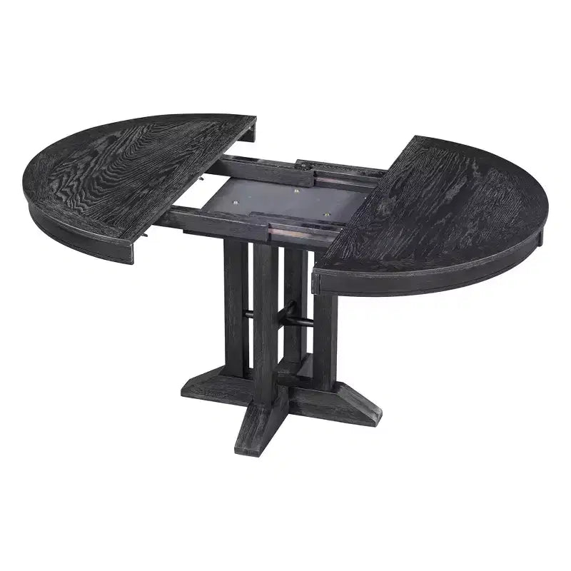 Table de salle à manger extensible en bois style ferme Whisen avec rallonge de 35,5 cm