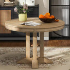 Table de salle à manger extensible en bois style ferme Whisen avec rallonge de 35,5 cm