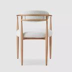 Lot de 2 fauteuils de salle à manger en bouclette avec pieds en métal imitation bois, dossier incurvé capitonné, 150 kg
