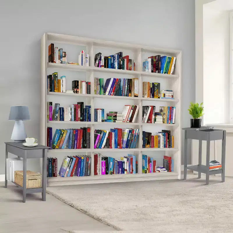 Table d'appoint relevable avec rangement dissimulé, Table d'appoint étroite en bois, 58 cm L x 28 cm l x 61 cm H