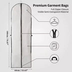 Sacs à vêtements en PEVA avec poignée, protection contre la poussière et l'humidité, 60x180cm