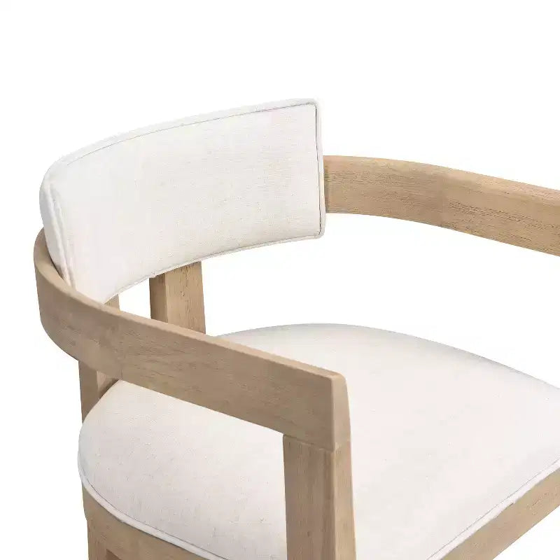 Ensemble de salle à manger 5 pièces à hauteur de comptoir, table ronde avec 4 chaises rembourrées, brun naturel