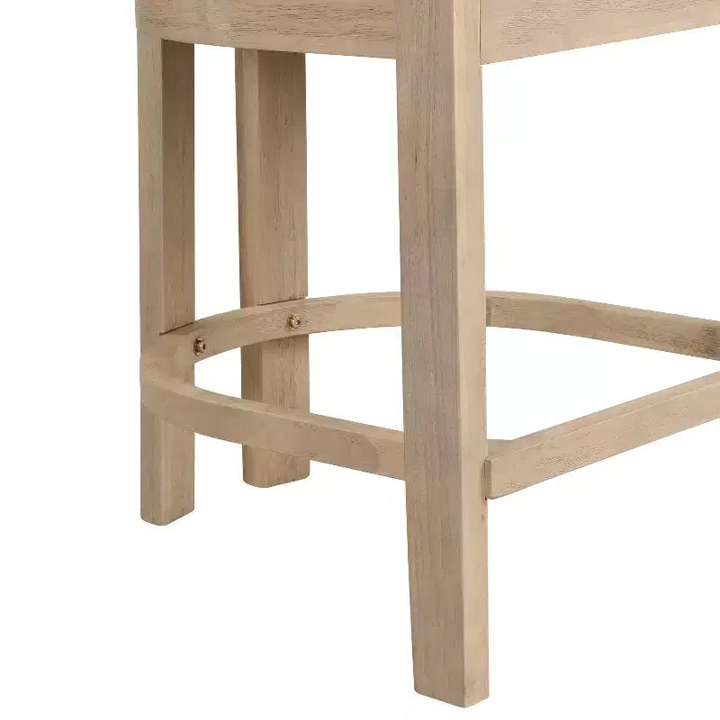 Ensemble de salle à manger 5 pièces à hauteur de comptoir, table ronde avec 4 chaises rembourrées, brun naturel