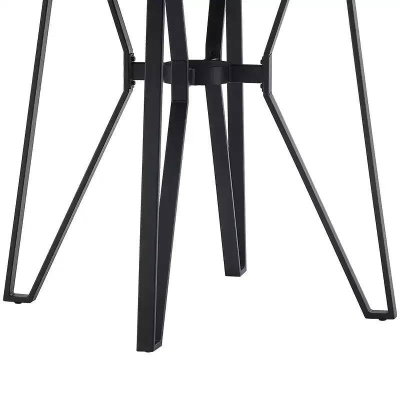 Ensemble de salle à manger 5 pièces à hauteur de comptoir, table ronde avec 4 chaises rembourrées, brun naturel