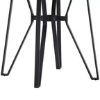 Ensemble de salle à manger 5 pièces à hauteur de comptoir, table ronde avec 4 chaises rembourrées, brun naturel