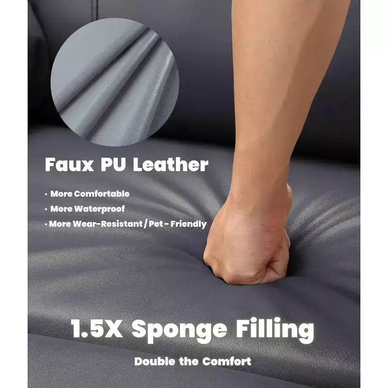 Fauteuil inclinable surdimensionné pour adultes - Fauteuil inclinable et pivotant à 360° en cuir PU, mécanisme d'inclinaison manuel, pour salon/salle de cinéma à domicile