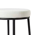 Tabouret de bar en métal sans dossier de 79 cm avec siège en tissu rembourré épais, structure finition main