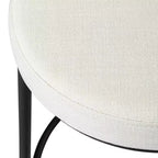 Tabouret de bar en métal sans dossier de 79 cm avec siège en tissu rembourré épais, structure finition main