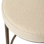 Tabouret de bar en métal sans dossier de 79 cm avec siège en tissu rembourré épais, structure finition main