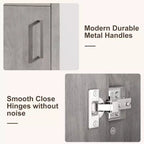 Meuble-lavabo 16 po avec lavabo et porte à fermeture amortie – Armoire de rangement compacte pour petite salle de bain ou salle d'eau