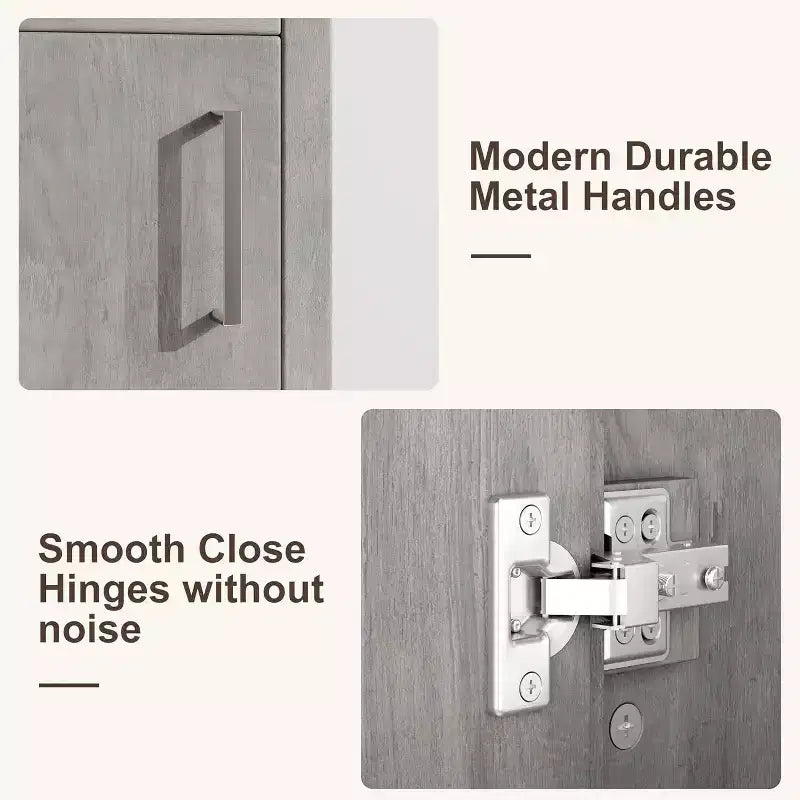 Meuble-lavabo 16 po avec lavabo et porte à fermeture amortie – Armoire de rangement compacte pour petite salle de bain ou salle d'eau