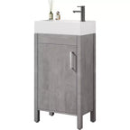 Meuble-lavabo 16 po avec lavabo et porte à fermeture amortie – Armoire de rangement compacte pour petite salle de bain ou salle d'eau