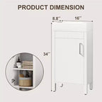 Meuble-lavabo 16 po avec lavabo et porte à fermeture amortie – Armoire de rangement compacte pour petite salle de bain ou salle d'eau