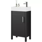 Meuble-lavabo 16 po avec lavabo et porte à fermeture amortie – Armoire de rangement compacte pour petite salle de bain ou salle d'eau