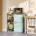Space-Saving Mini Fridge Stand with Adjustable Shelf  Coffee Bar Microwave Storage Cart  Perfect for Small Apartments & Dorms