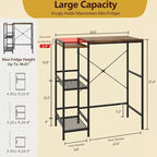 Meuble de support pour mini-réfrigérateur peu encombrant avec étagère réglable, chariot de rangement pour micro-ondes/bar à café, parfait pour les petits appartements et les dortoirs.