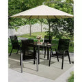 Set of 4 Outdoor Stackable Dining Chairs, High-Back Patio Chairs with Textilene Fabric, All-Weather Metal Frame for Deck, Lawn, Garden, Grey