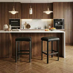 24 Counter Height Bar Stools Set of 2 or 4, PU Leather Bar Counter Stool with 2 Thick Upholstery, Modern Heavy Duty Metal Frame Base