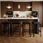 24 Tabourets de bar hauteur comptoir, lot de 2 ou 4, tabourets de bar en similicuir avec 2 rembourrages épais, base en métal robuste et moderne