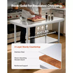 Table de préparation de cuisine en acier inoxydable 24 x 35 avec roulettes et étagère inférieure réglable