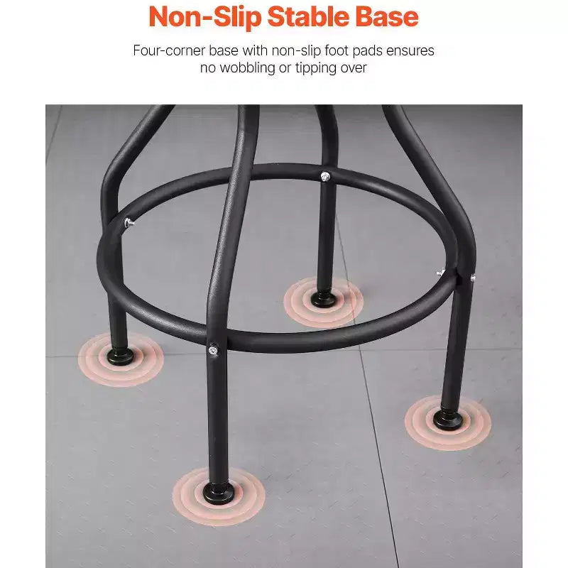 Tabouret d'atelier réglable avec dossier Siège de travail de garage à hauteur pneumatique Capacité de 136 kg