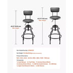 Tabouret d'atelier réglable avec dossier Siège de travail de garage à hauteur pneumatique Capacité de 136 kg