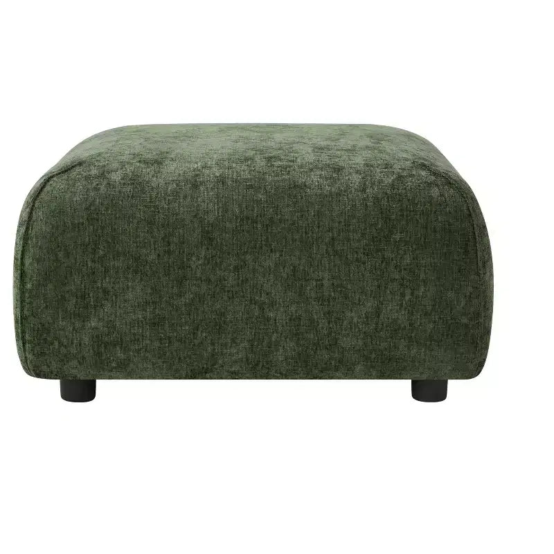 Pouf carré moderne rembourré, polyester et mousse, cadre en bois massif, 29,75"x29,75"x16"