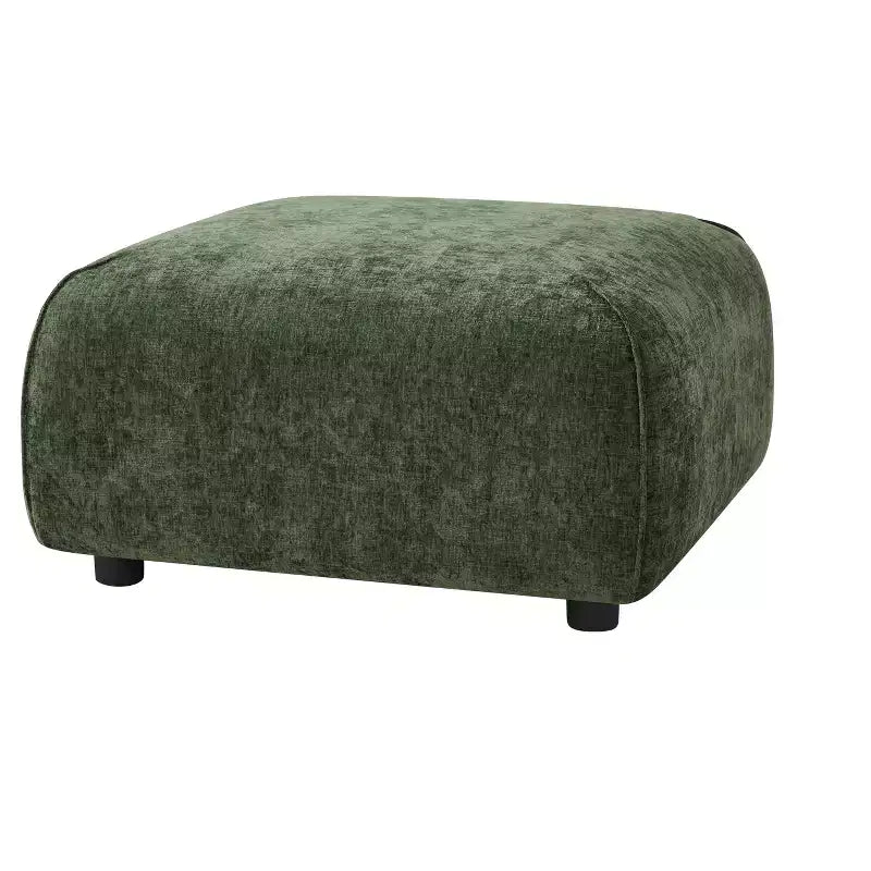 Pouf carré moderne rembourré, polyester et mousse, cadre en bois massif, 29,75"x29,75"x16"