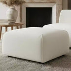 Pouf carré moderne rembourré, polyester et mousse, cadre en bois massif, 29,75"x29,75"x16"