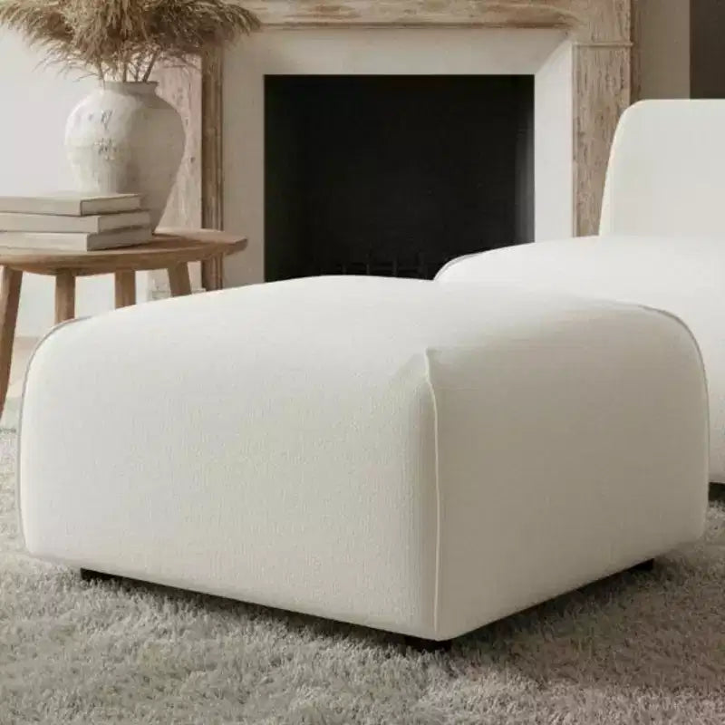 Pouf carré moderne rembourré, polyester et mousse, cadre en bois massif, 29,75"x29,75"x16"
