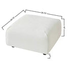 Pouf carré moderne rembourré, polyester et mousse, cadre en bois massif, 29,75"x29,75"x16"