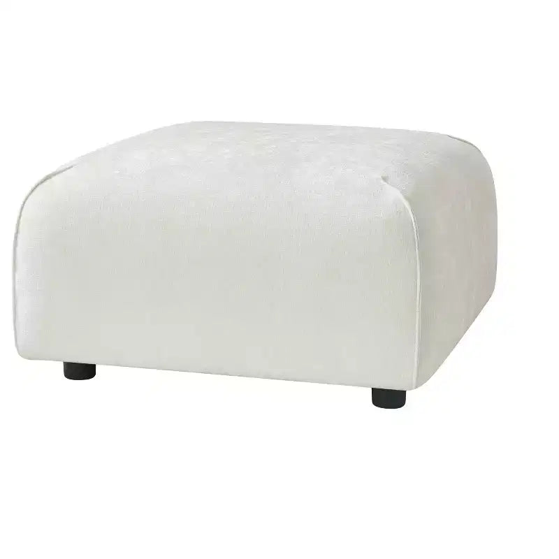 Pouf carré moderne rembourré, polyester et mousse, cadre en bois massif, 29,75"x29,75"x16"