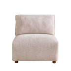 Canapé d'angle moderne en bouclette de 320 cm à 5 places avec ottoman, mousse haute densité et cadre en bois massif