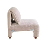Canapé d'angle moderne en bouclette de 320 cm à 5 places avec ottoman, mousse haute densité et cadre en bois massif