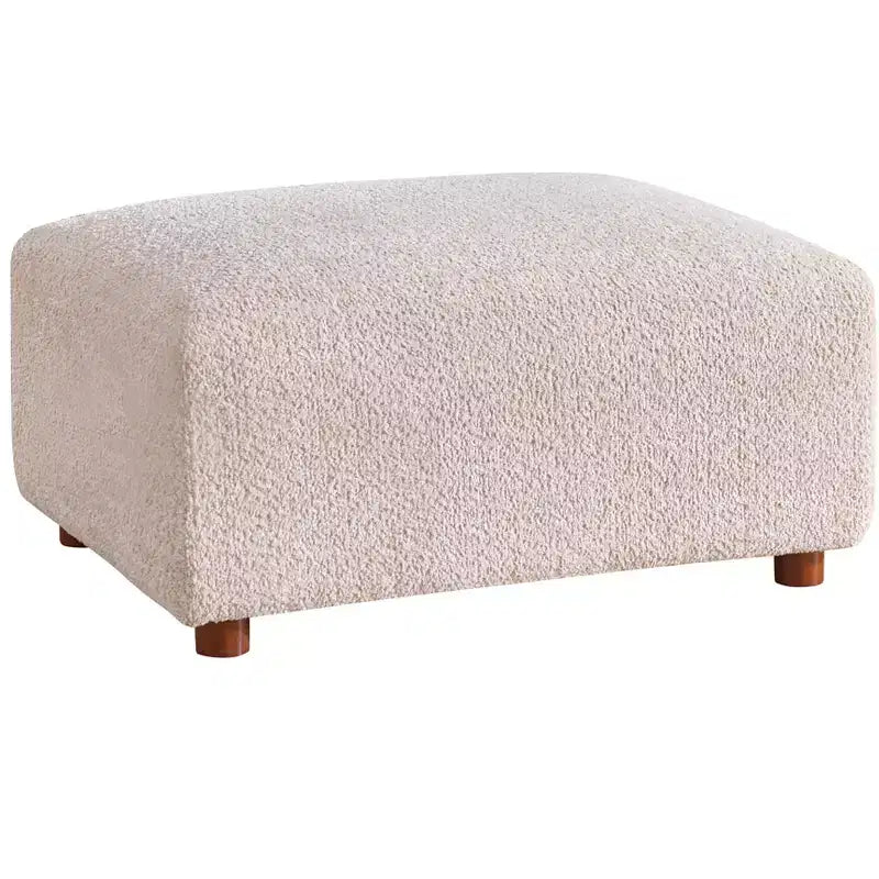 Canapé d'angle moderne en bouclette de 320 cm à 5 places avec ottoman, mousse haute densité et cadre en bois massif