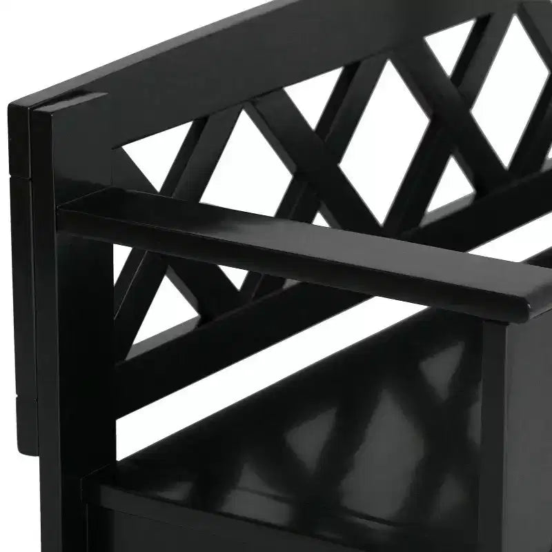 Banc de rangement d'entrée en bois massif de 48 pouces avec couvercle relevable et compartiment caché