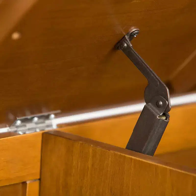 Banc de rangement d'entrée en bois massif de 48 pouces avec couvercle relevable et compartiment caché