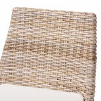 Tabouret de comptoir en rotin et acajou avec coussin amovible et repose-pieds, style bohème, 46 x 97 cm (H)