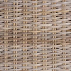 Tabouret de comptoir en rotin et acajou avec coussin amovible et repose-pieds, style bohème, 46 x 97 cm (H)
