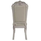 Chaise de salle à manger capitonnée, cuir, finition blanc cassé, cadre en bois composite, 25,75 po x 47 po H